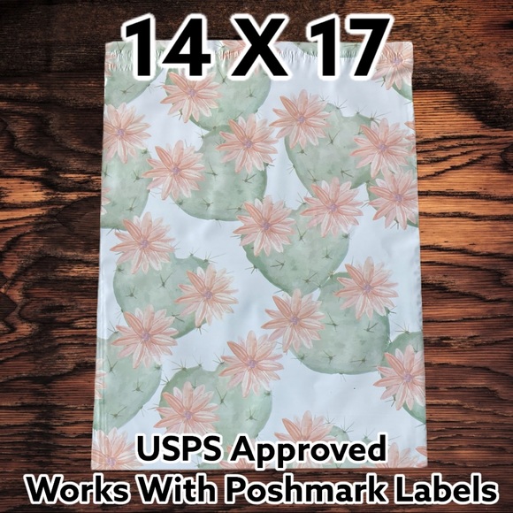 50 14X17 Flowering Cactus Poly Mailers CLEARANCE - Picture 3 of 6